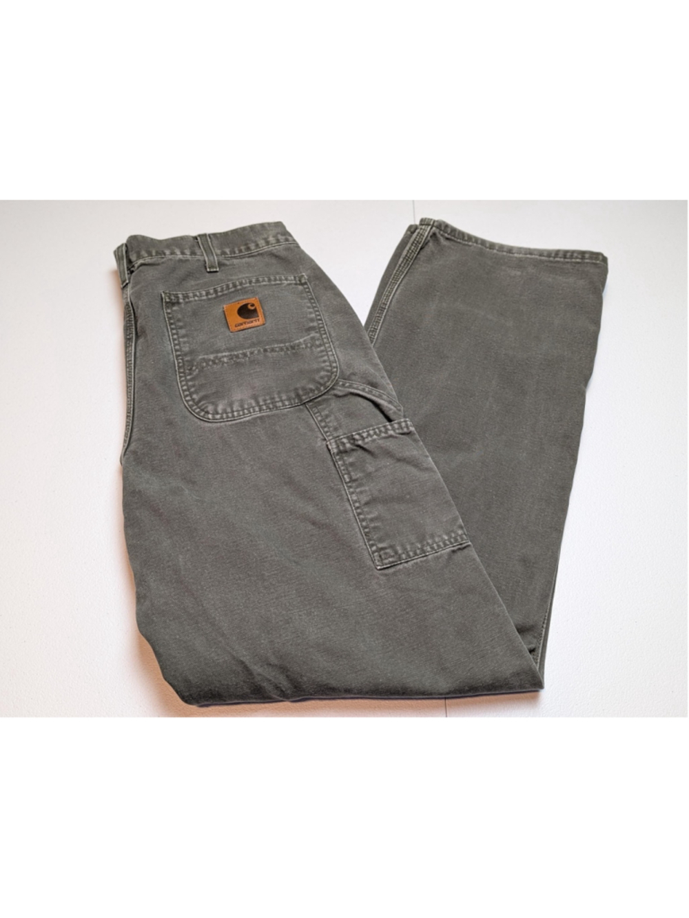 Vintage 2001 Carhartt B11 MOS Carpenter Pants 34x34 Moss Green Duck Canvas Y2K W